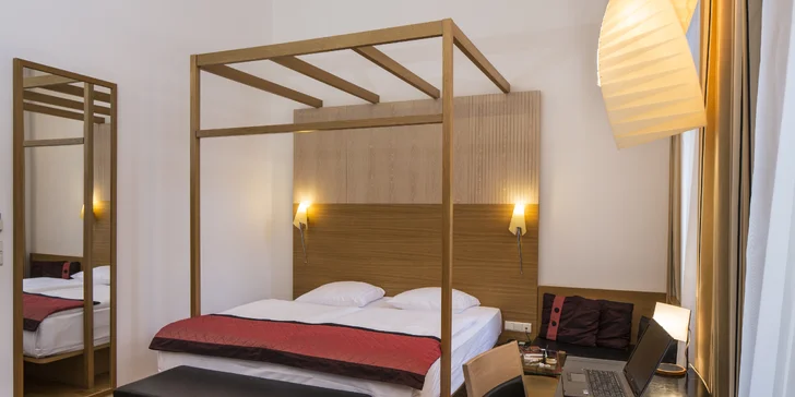 4* hotel mezi hlavním nádražím a Václavákem: prvotřídní snídaně, sauna a fitness neomezeně