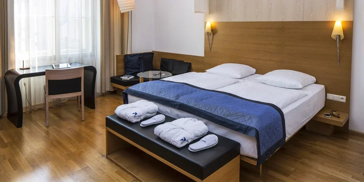 4* hotel mezi hlavním nádražím a Václavákem: prvotřídní snídaně, sauna a fitness neomezeně