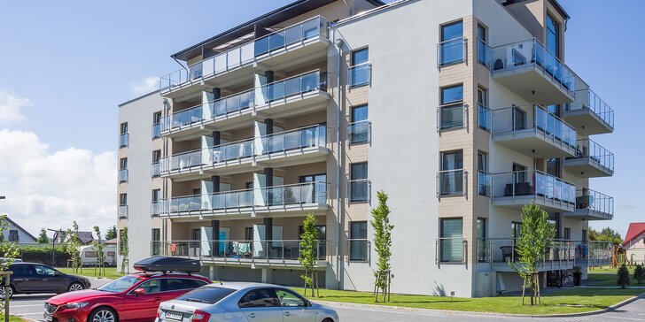 Hurá na Balt: moderní apartmány s plnou výbavou a terasou, 10 min. k pláži, neomezený vstup do wellness