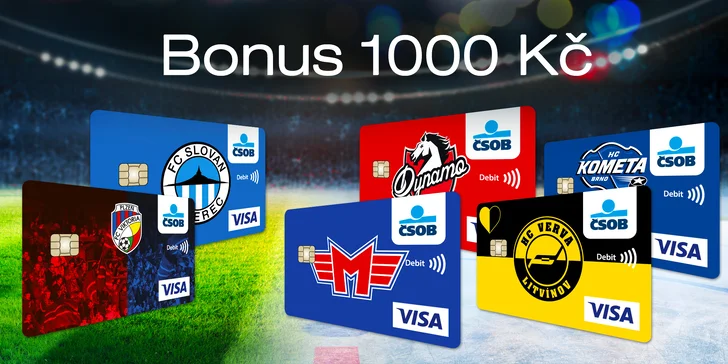 Sjednejte si účet s benefity: karta v barvách klubu, vstupy na zápasy, slevy a bonus 500 + 500 Kč
