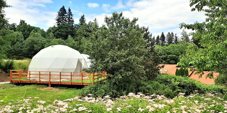Luxusní kempování: moderní igloo až pro 4 osoby, uprostřed zeleně a s veškerým zázemím
