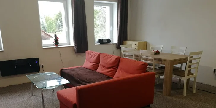 S partou či rodinou pod Klínovec: vybavený apartmán s kuchyňským koutem