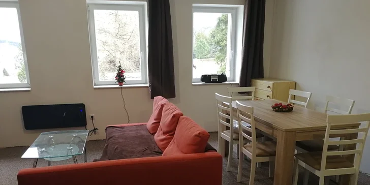 S partou či rodinou pod Klínovec: vybavený apartmán s kuchyňským koutem