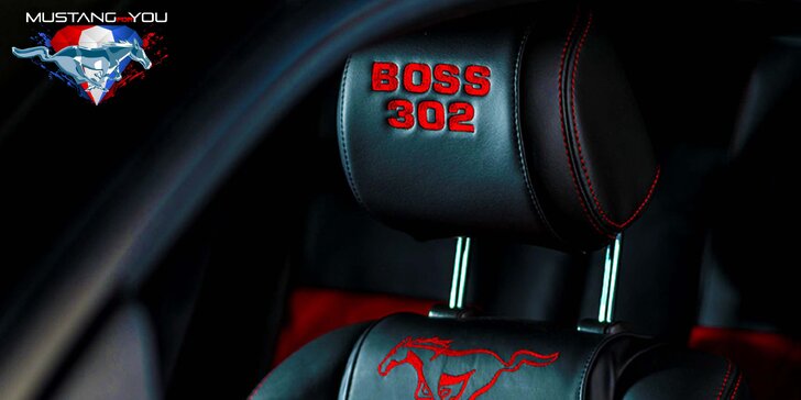 Celodenní zapůjčení upravené legendy Ford Mustang v černočervené barvě