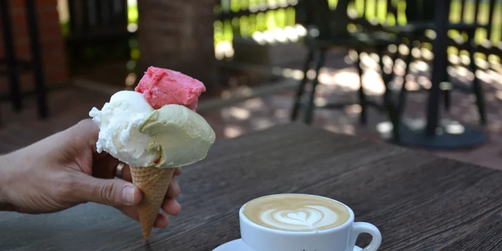 Gelato podle skvělé italské receptury a káva, čaj nebo domácí limonáda