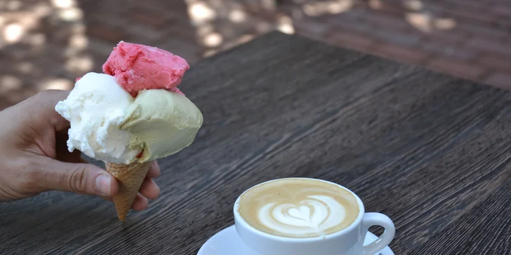 Gelato podle skvělé italské receptury a káva, čaj nebo domácí limonáda