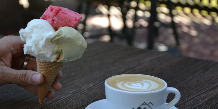 Gelato podle skvělé italské receptury a káva, čaj nebo domácí limonáda