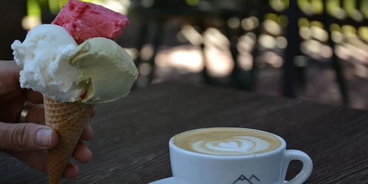 Gelato podle skvělé italské receptury a káva, čaj nebo domácí limonáda