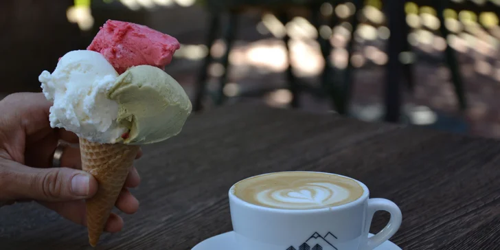 Gelato podle skvělé italské receptury a káva, čaj nebo domácí limonáda