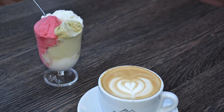 Gelato podle skvělé italské receptury a káva, čaj nebo domácí limonáda