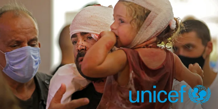 Pomozte s UNICEF zachránit děti v Bejrútu: příspěvky na přikrývky, vodu a zdravotnický materiál