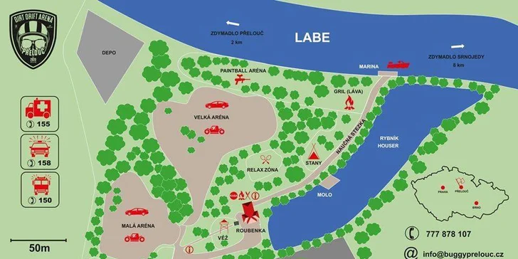 S rodinou do Drift areny: projížďky v bugině a plavba na motorovém člunu
