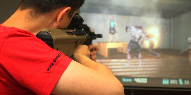 1–2 hodiny na laserové střelnici pro neomezený počet pistolníků: výběr ze 16 zbraní a 9 různých her