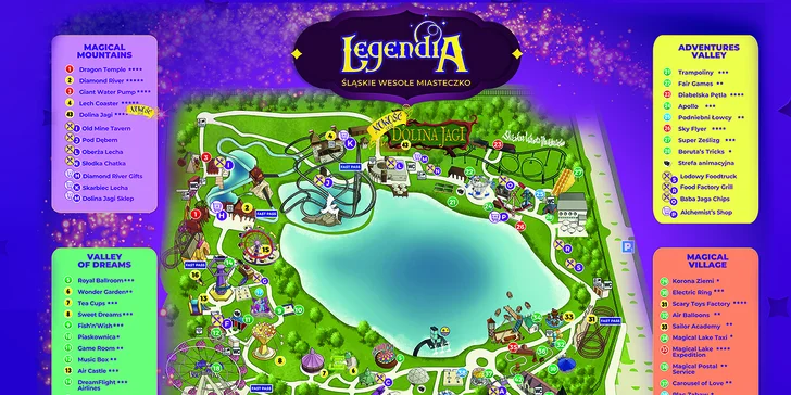 Celodenní vstup do polského zábavního parku Legendia se 40 super atrakcemi