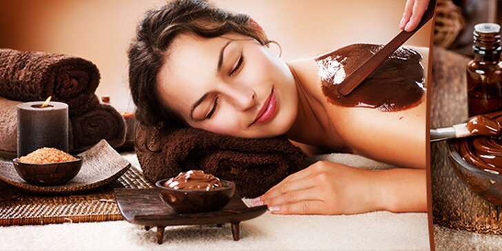 Čokoládová masáž celého těla s kokosovým peelingem a zábalem z pravé čokolády