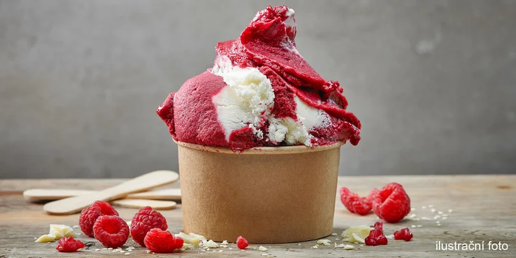 Domácí točená zmrzlina FreshWay: 100% ovocný sorbet a čokoládová poleva