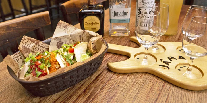 Mexiko v Jámě: výběr z tacos a ochutnávka tequily pro 1 nebo 2 osoby
