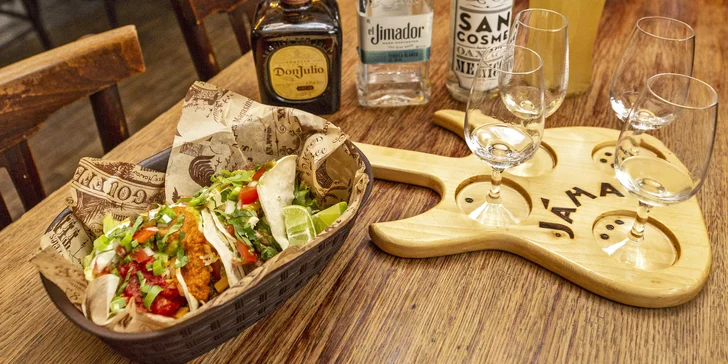Mexiko v Jámě: výběr z tacos a ochutnávka tequily pro 1 nebo 2 osoby