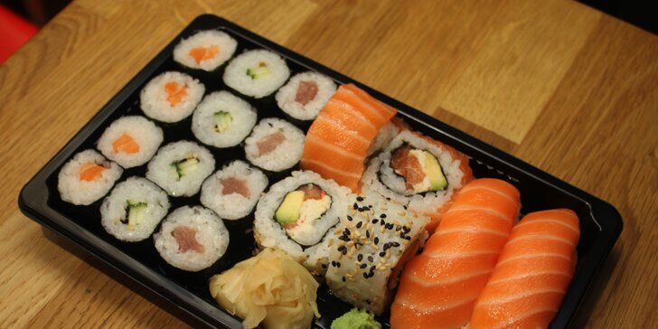 Japonsko v Brně: set 18, 28 nebo 34 ks sushi s rybami i zeleninou