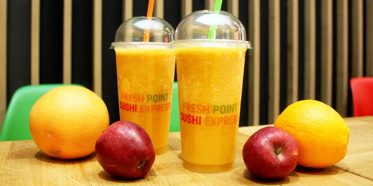 Vitamínová bomba: 2 malé nebo velké ovocné fresh džusy