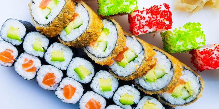 Skvělé sushi sety ve Vítkovicích: 46 a 67 ks s lososem, tuňákem i krevetou