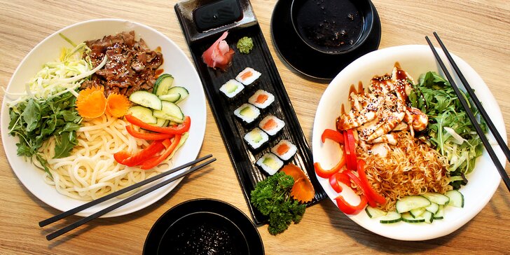 Ve dvou na asijské dobroty do oblíbené restaurace: sushi a nudle