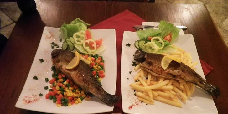 2x 250g grilovaný pstruh na roštu pro dvě osoby