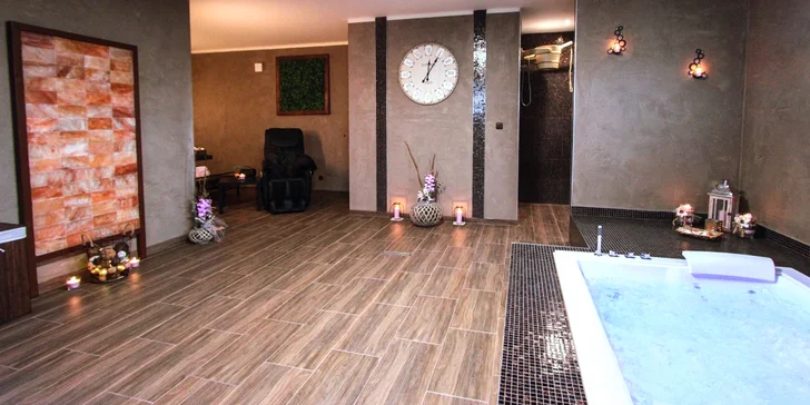 2 hod. privátního wellness s dezertem a sektem pro pár, pondělí–čtvrtek od 9:00 do 14:00