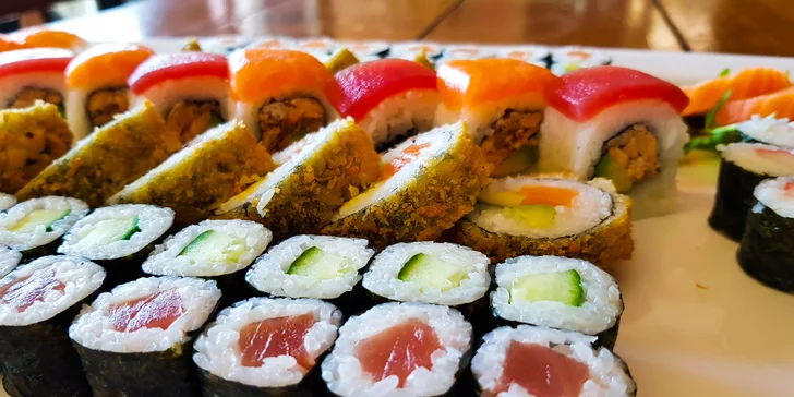 Skvělé sushi sety ve Vítkovicích: 46 a 67 ks s lososem, tuňákem i krevetou