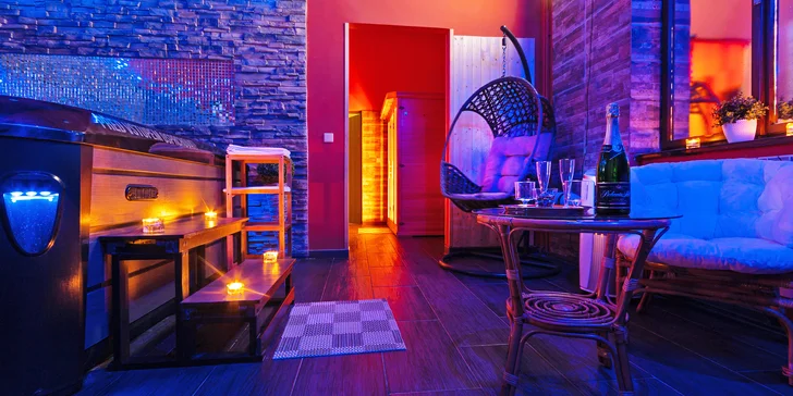 Víkendový relax ve dvou: 2 hodiny v privátním wellness centru s 3pokojovým apartmá