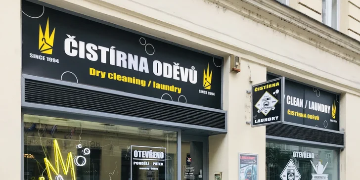 Profesionální čistírenské služby Royal clean: vouchery v hodnotě 500, 900, 1200 či 1500 Kč