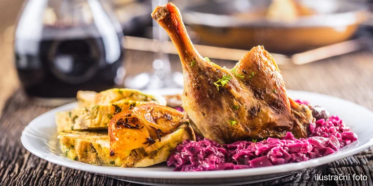 Svatomartinské menu v útulné radlické restauraci: pečená husa a šulánky