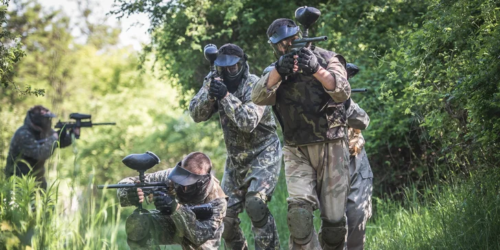 Akční paintballová střílečka jako ve vietnamské džungli: 4 hodiny hry a 300 kuliček