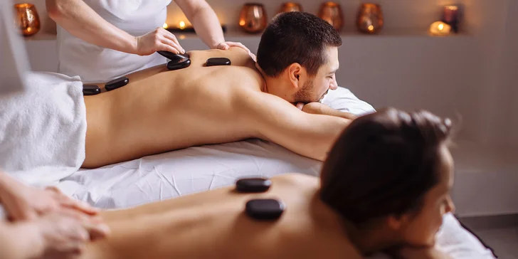 Párová relaxační masáž celého těla včetně relaxace s lávovými kameny