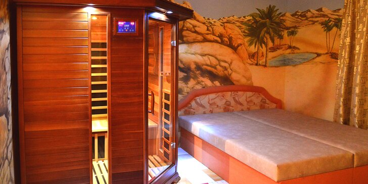 Wellness pro 2 osoby: privátní sauna, bazén, veřejná solná jeskyně