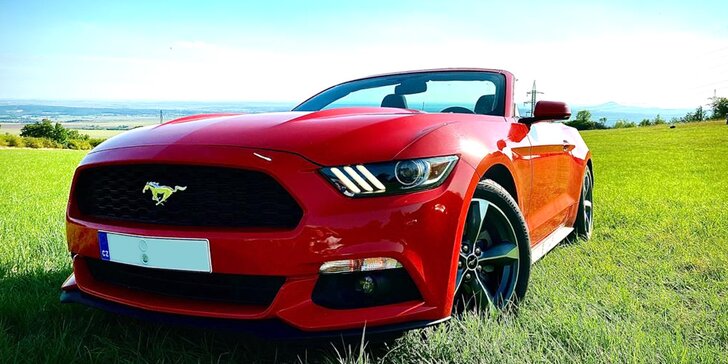 Ford Mustang kabriolet: 20–60 min. řízení i pronájem na den či víkend