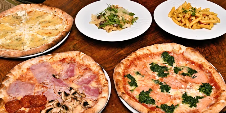 Pravá italská pizza nebo pasta blízko Václavského nám.: jídlo podle výběru pro 1 nebo 2 osoby