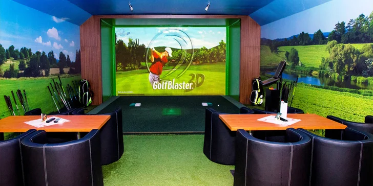 60 minut na golfovém trenažéru pro 1–6 odpalujících: 60 tréninků, hřiště z celého světa