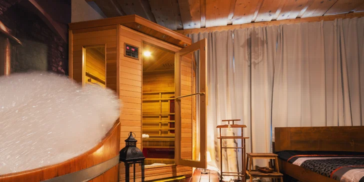 2 hodiny v privátním wellness: vířivá vana, infrasauna, sekt i občerstvení