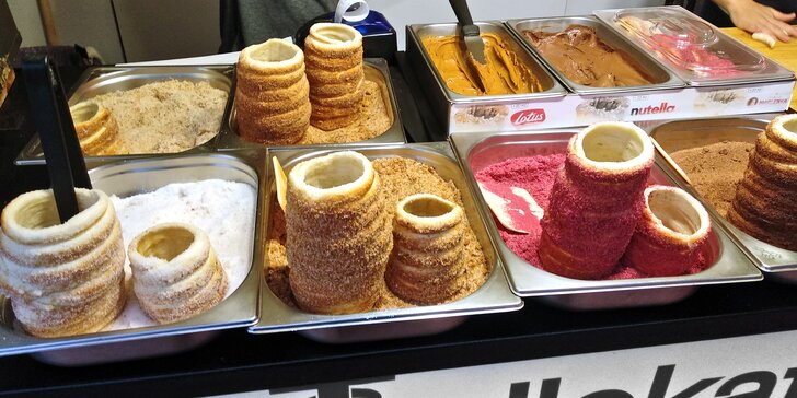 Velký trdelník: příchuť dle výběru, zmrzlina i nutella a ledové Trdlokafe Latte