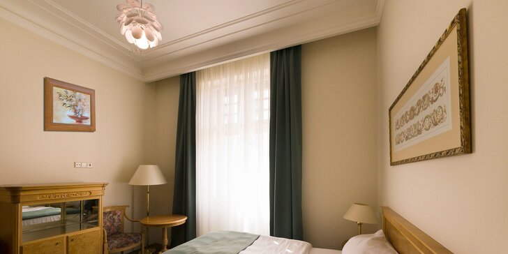 Luxusní wellness i ozdravný lázeňský pobyt v centru Karlových Varů pro 1 či 2 osoby