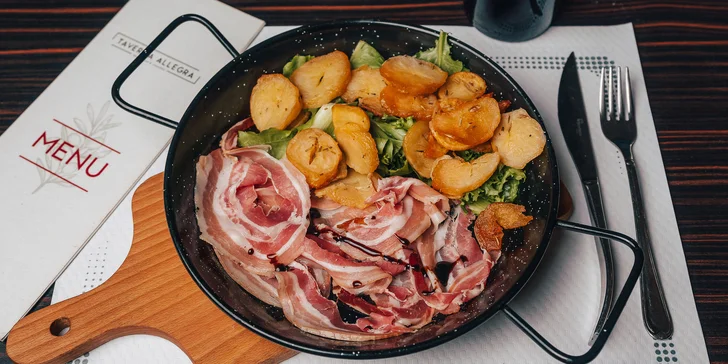 Menu v italské restauraci: krevety s rukolou i pancetta na balsamikovém octu
