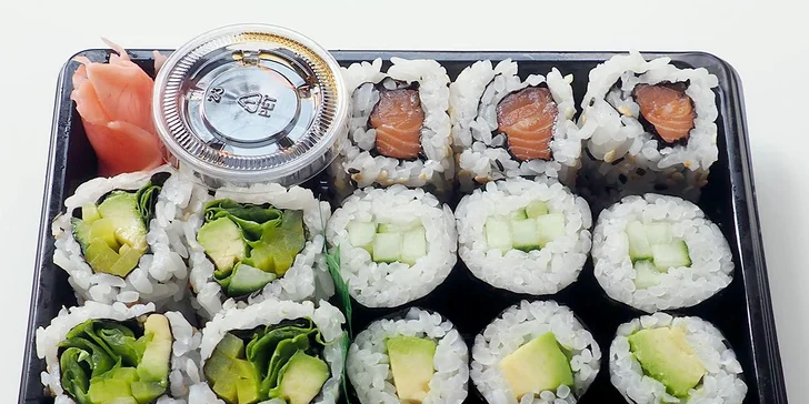 Sushi s rozvozem po Ostravě: do 90 minut u vás doma, menu s 14–56 čerstvými kousky