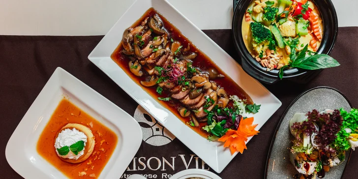 Vietnamské menu pro 1, 2 nebo 4 osoby: rýžové nudle, závitky, losos, kachna i chňápal
