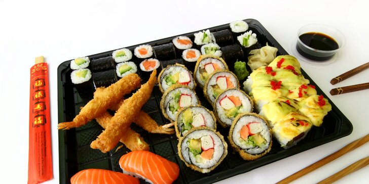 Pochutnejte si na lahodném sushi: 18–40 ks s okurkou, avokádem i lososem