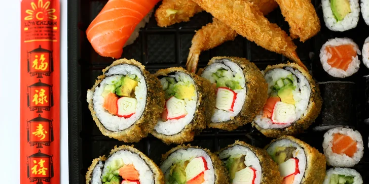 Pochutnejte si na lahodném sushi: 18–40 ks s okurkou, avokádem i lososem