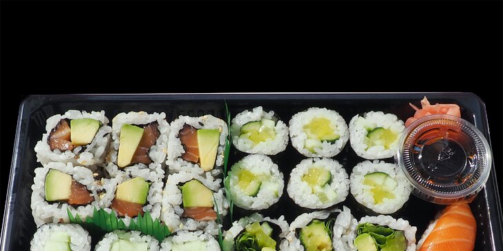 Sushi s rozvozem po Ostravě: do 90 minut u vás doma, menu s 14–56 čerstvými kousky