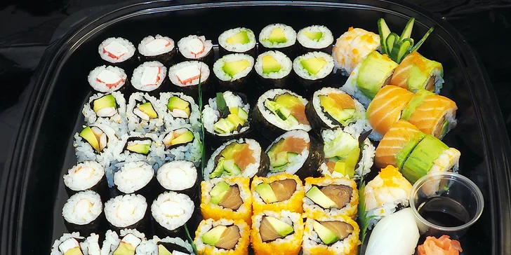 Sushi s rozvozem po Ostravě: do 90 minut u vás doma, menu s 14–56 čerstvými kousky