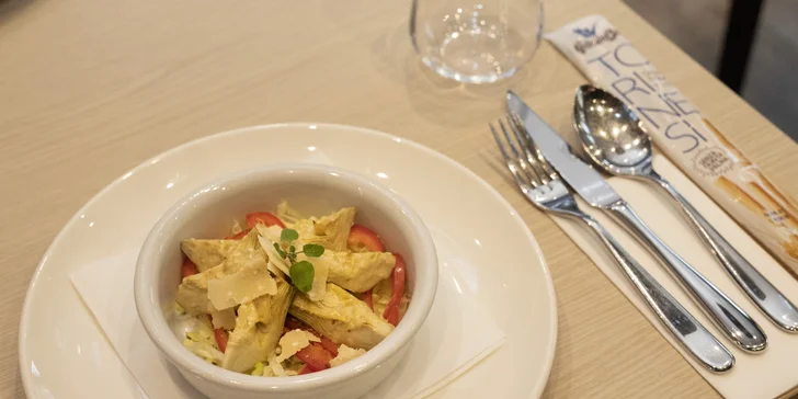 La vita italiana: italské 3chodové menu pro dvě osoby, prosecco i láhev vína