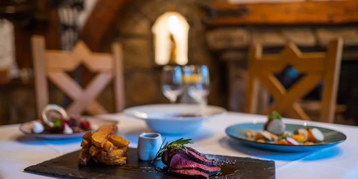 Degustační menu s pštrosím masem i 2hodinový vstup do wellness pro 2 osoby